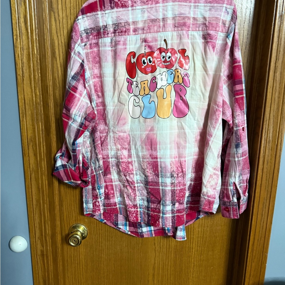 Grace Threads Plaid Shirt - Red Teachers Club